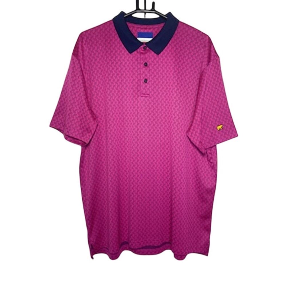 Jack Nicklaus Golf Polo Pink Blue Geometric Bear Logo Size Large 21x30